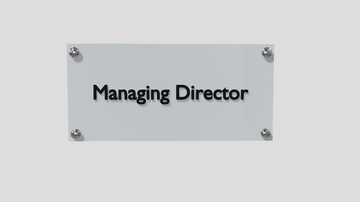 Manager Director Door Plate 3D Model