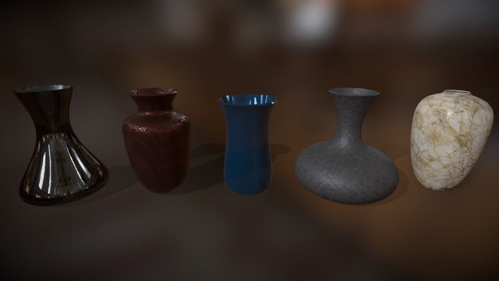 Five decorative vases – Modello 3D gratuito STL