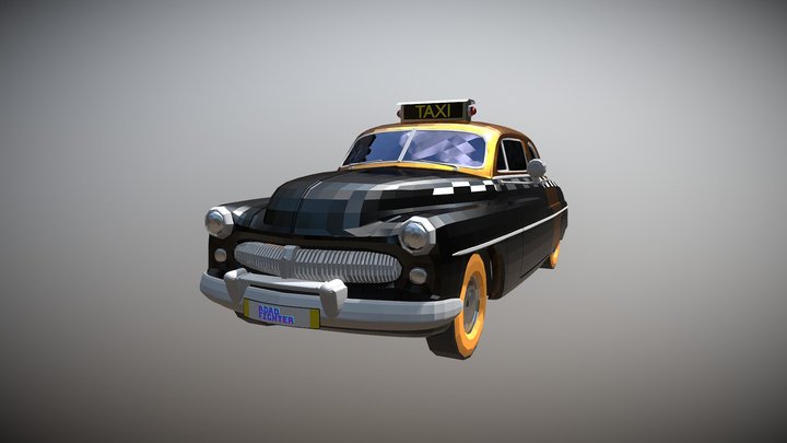 1949 Ford Mercury Eight 4-Door Taxi Lowpoly 3D Model