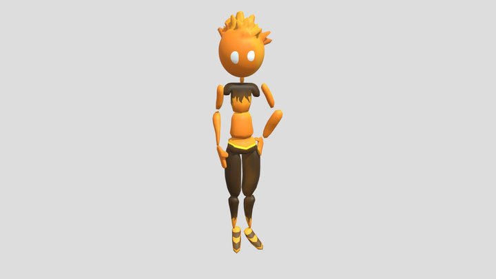 Fire Spirit Character 3D Model