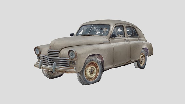 Abandoned Soviet car GAZ-M20 "Pobeda" (Raw Scan) 3D Model
