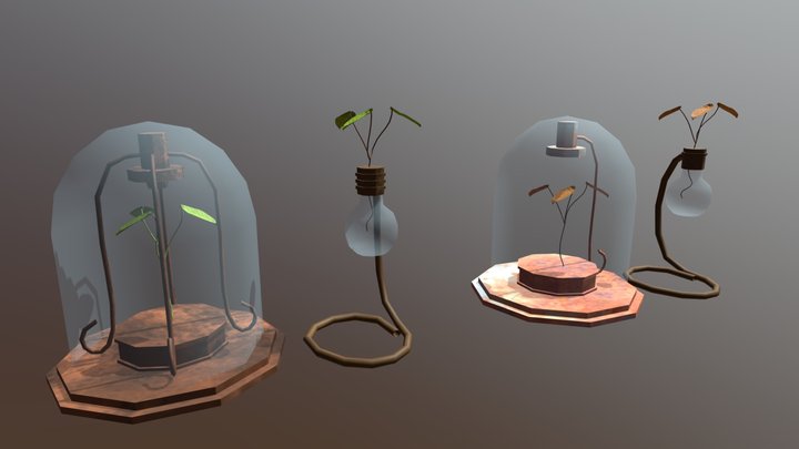 Steampunk Plants 3D Model