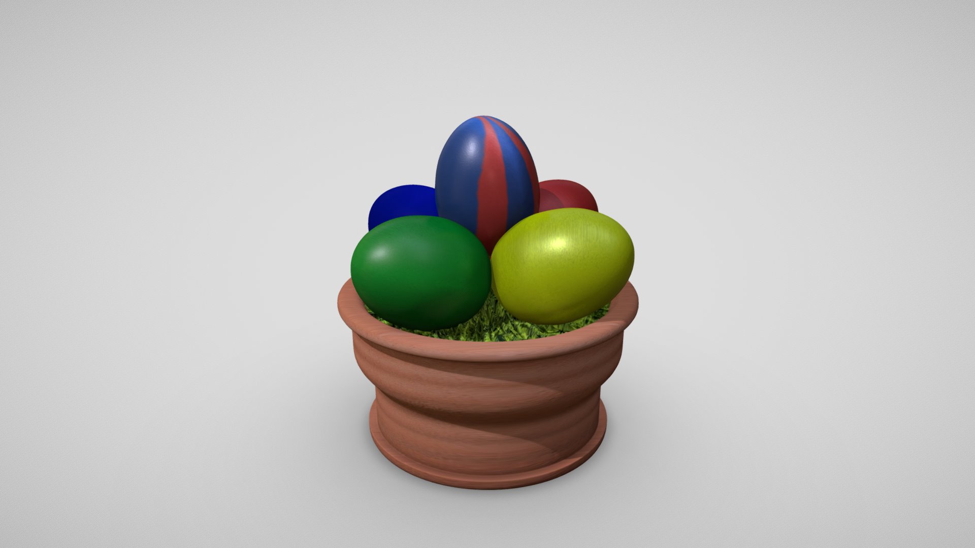 3D model Easter Eggs - This is a 3D model of the Easter Eggs. The 3D model is about a plant in a pot.