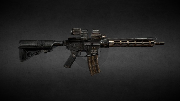 Modern Tactical Rifle | Hard Surface – Gratis 3D-model STL