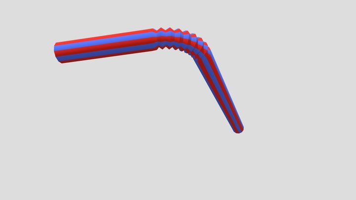 Flexible Disposable Drinking Straw 3D Model