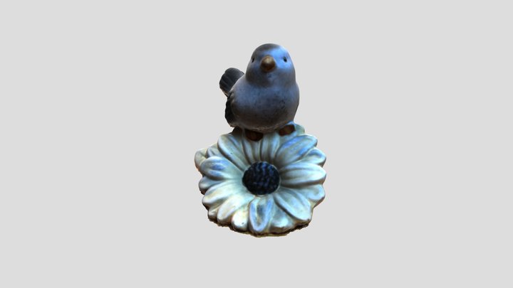 Bird on a flower 3D Model