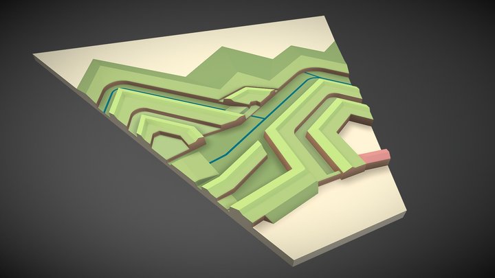 Úsek kolem lunety 34 3D Model