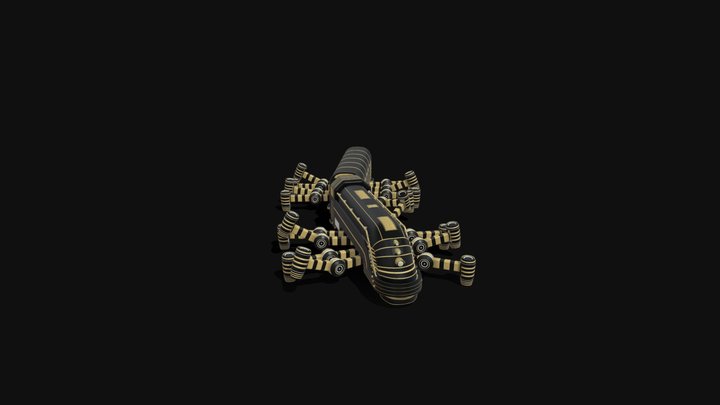 Art Deco Train Draft 3D Model