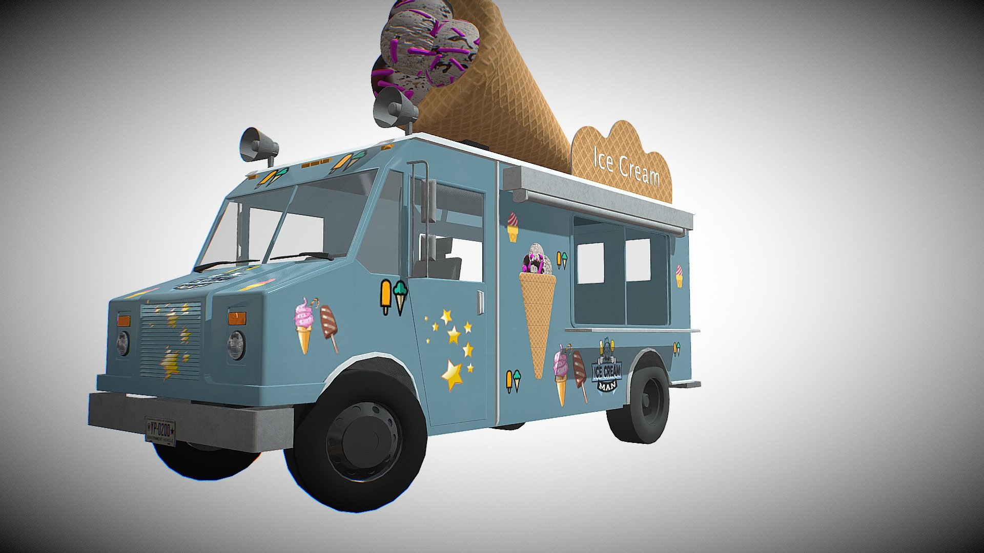 Ice Cream Truck Vehicle 3d Model By Trisgames Software Trisgames