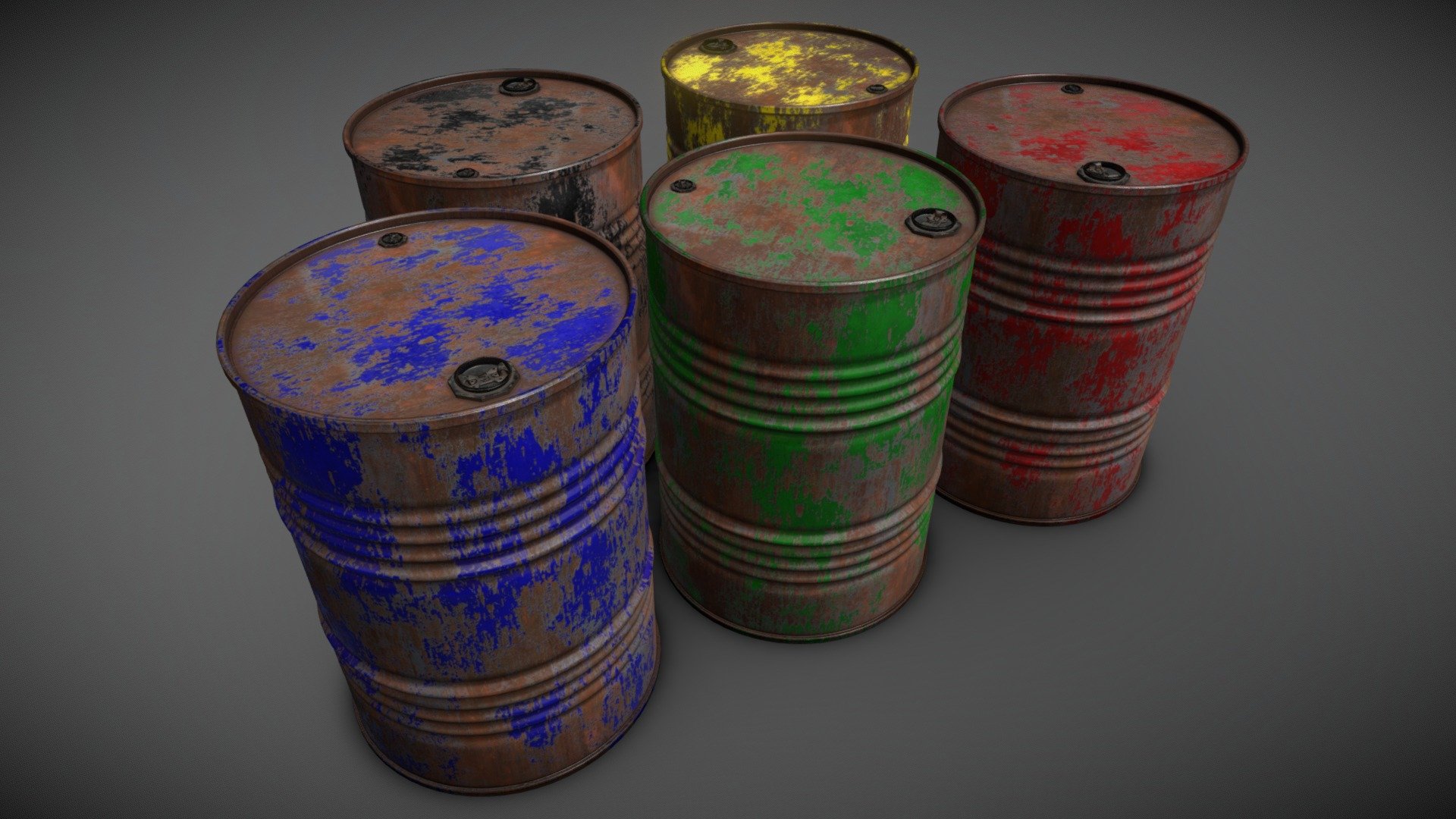 Rusty oil barrels