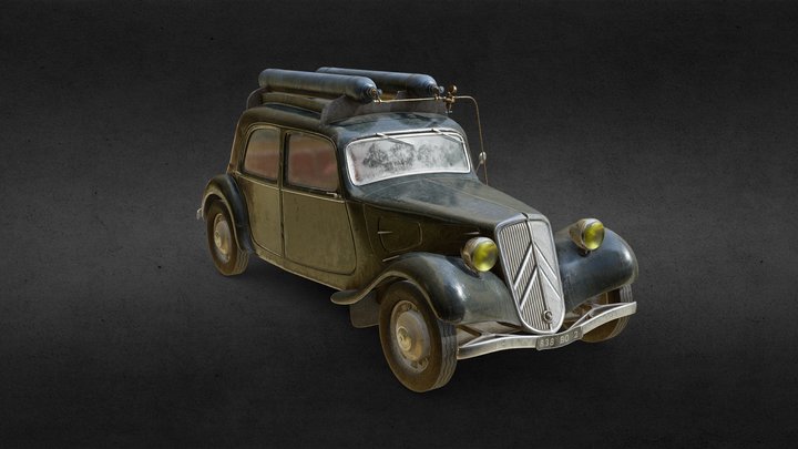 Citroën Traction à gazogène 3D Model