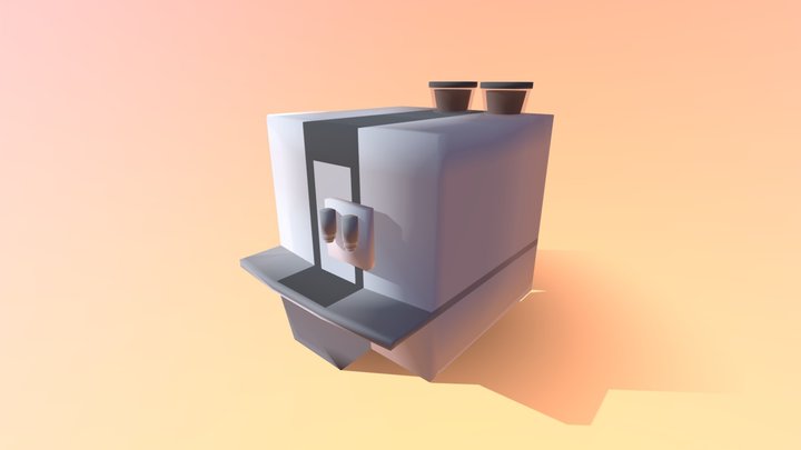Low Poly Coffee Machine  #MozHubsProp 3D Model