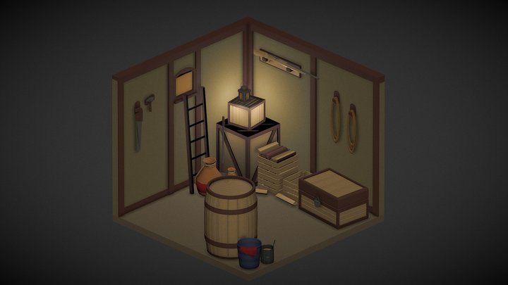 Low-Poly Barn 3D Model