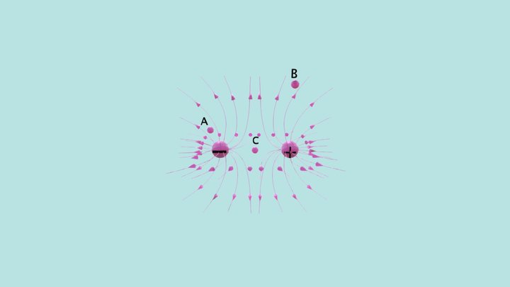 Field lines of two positive charge 3D Model