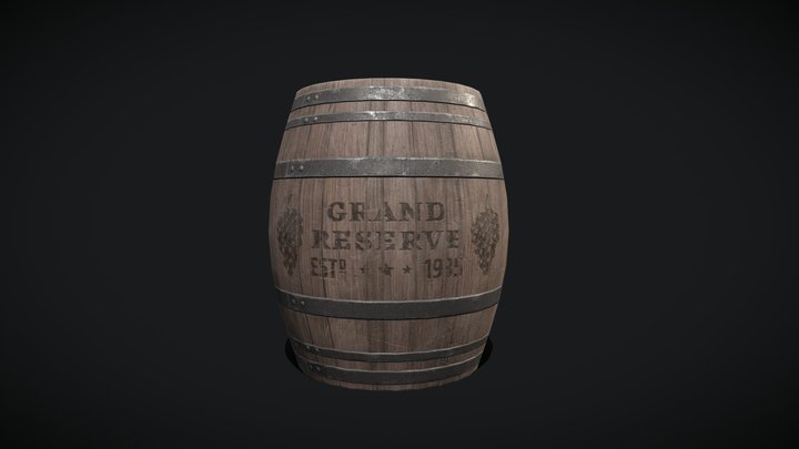 Wood Barrel GameDev Legend 3D Model