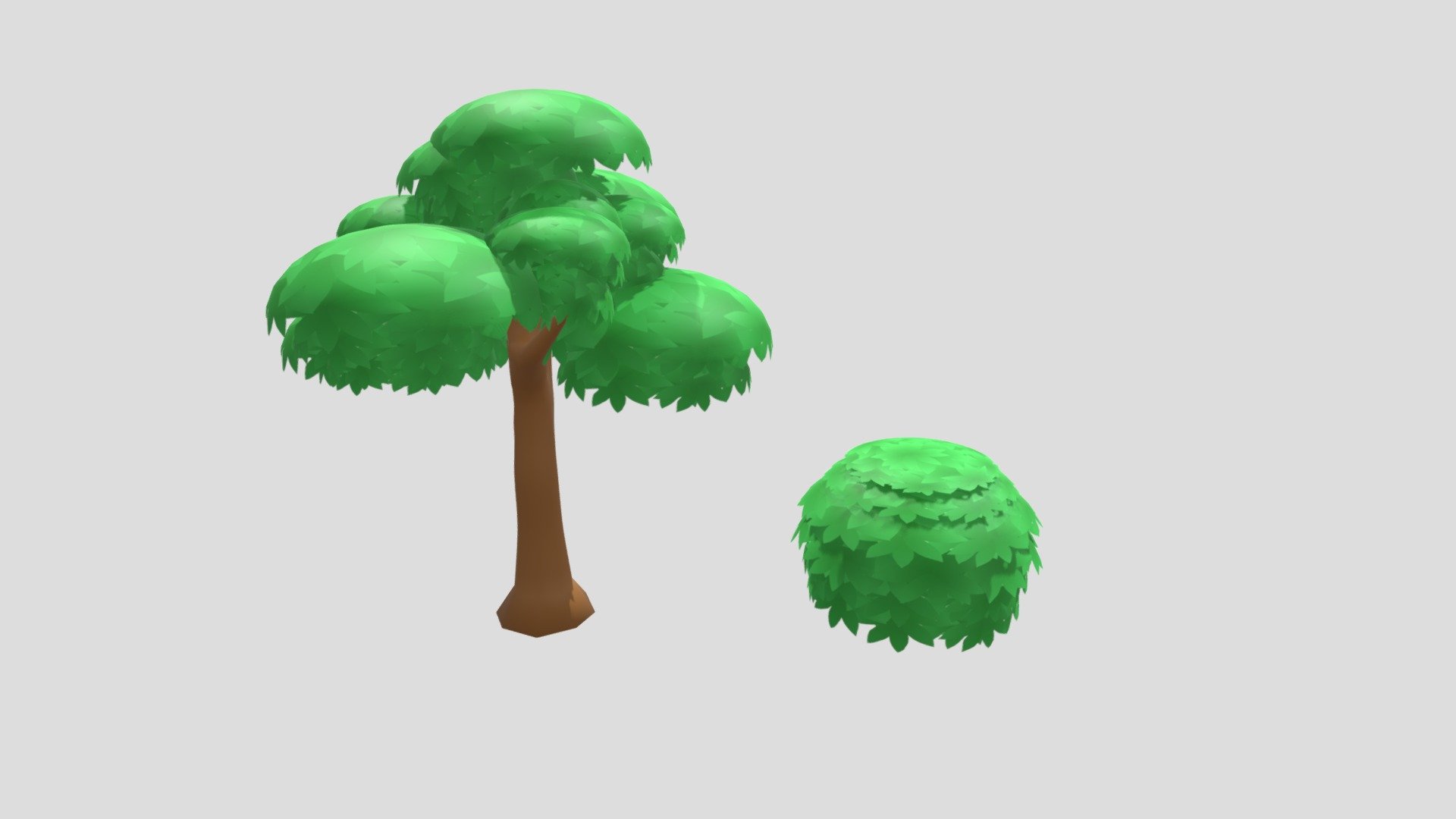 tree and bush lowpoly - 3D model by pondowolimo [bf5a50c] - Sketchfab