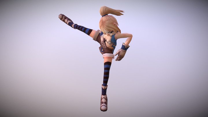 Fighting Gril 3D Model