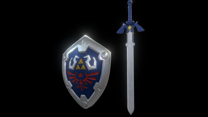 Zelda's Sword and Shield 3D Model