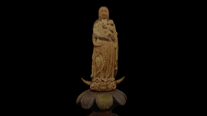 Virgin and Child Solid Ivory 3 3D Model