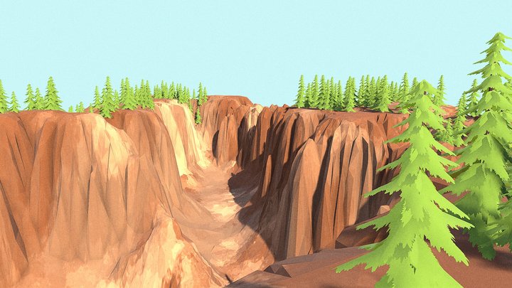 Low poly Canyon Free 3D Model