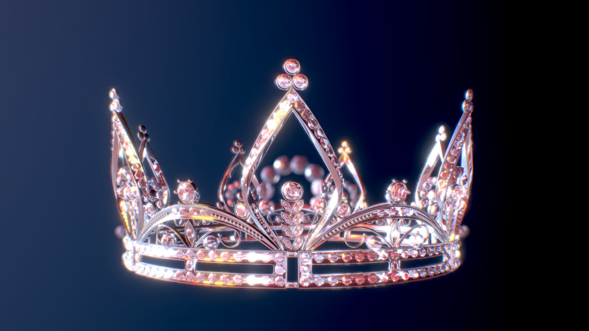 3D model Crown - This is a 3D model of the Crown. The 3D model is about a crown with a blue background.