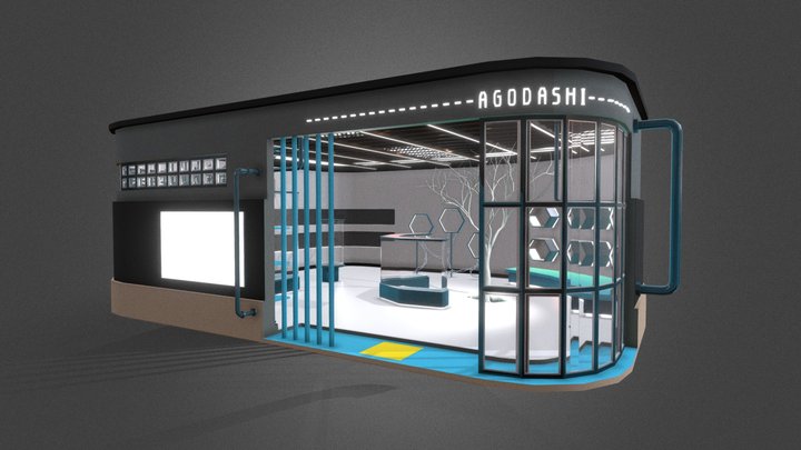 Sample Shop Booth for VRChat World 3D Model