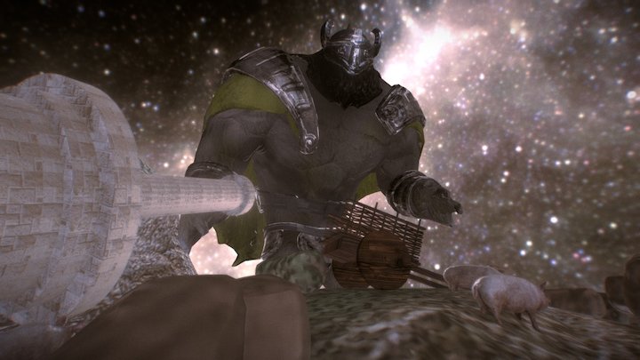 Barbarian God 3D Model
