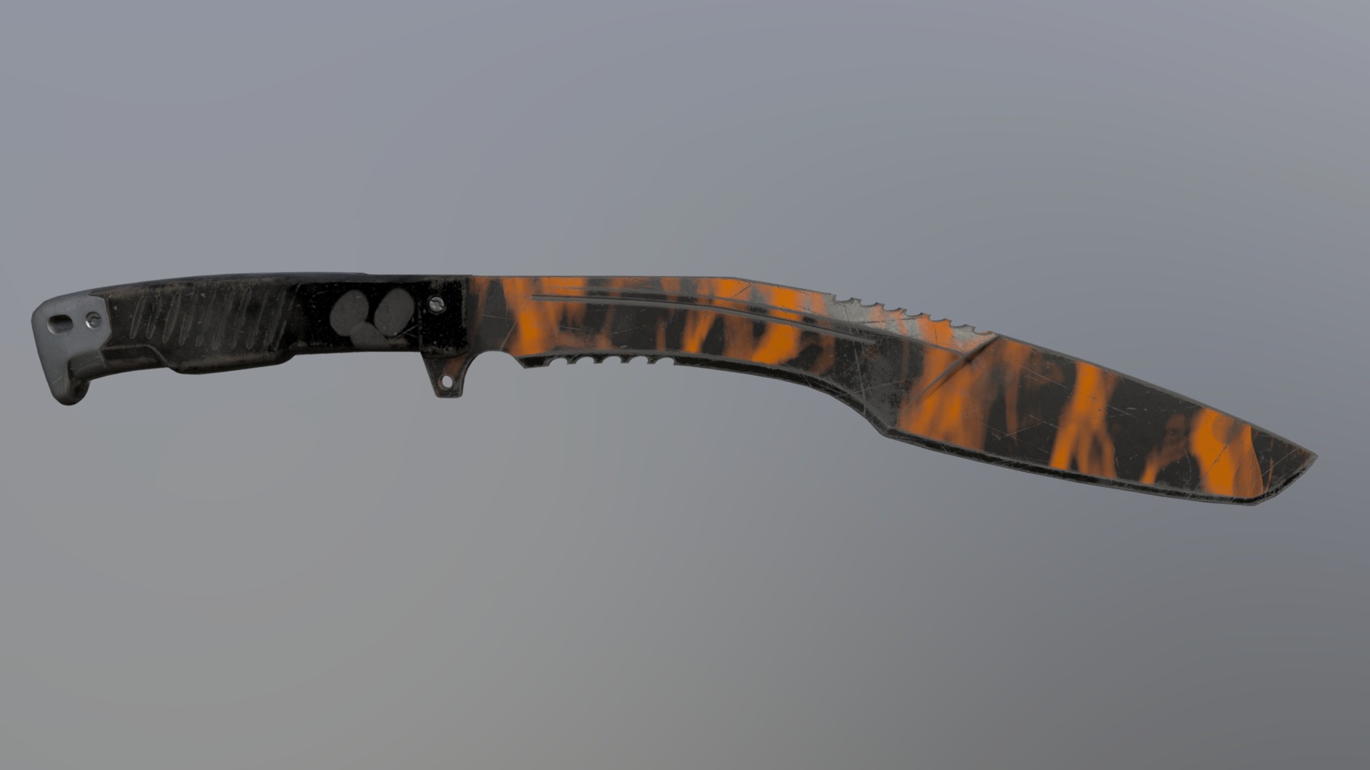 Kukri Knife - Tiger Stripe Coated Metal Reskin - 3D model by Omnipotent ...