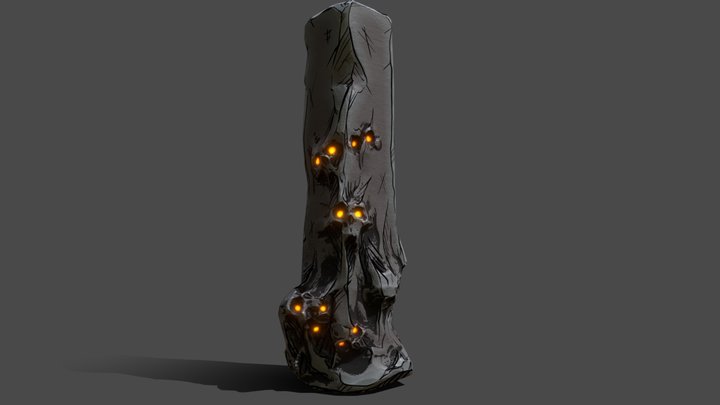 Stylized Stone Pillar 3D Model