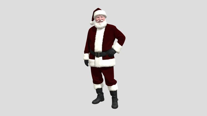 Santa Claus Portrait in Red Velvet