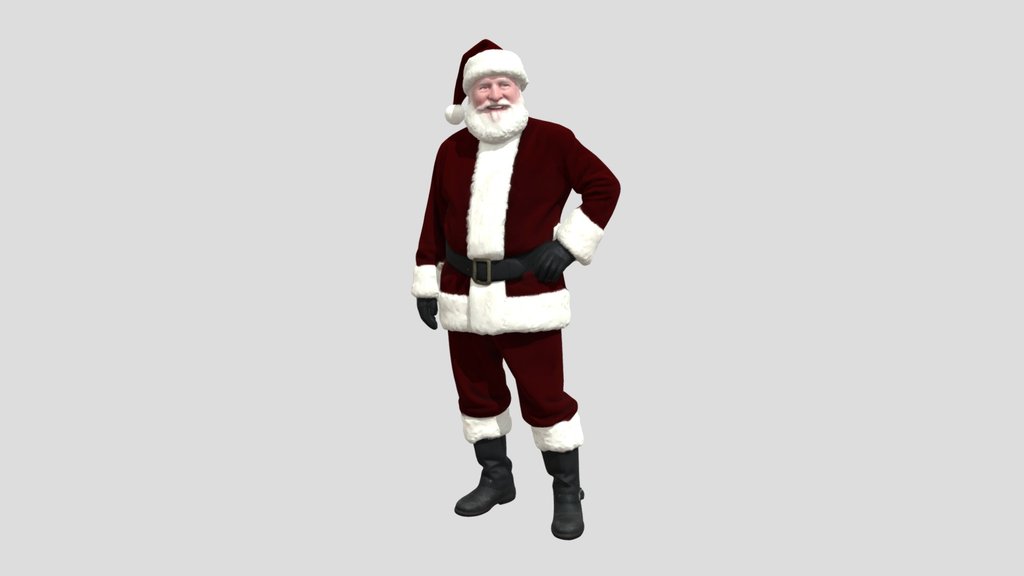 Santa Claus Portrait in Red Velvet