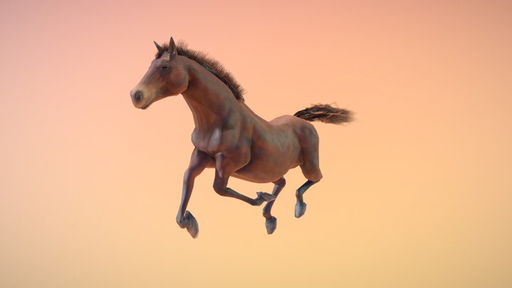 Horse Animated 3D Model