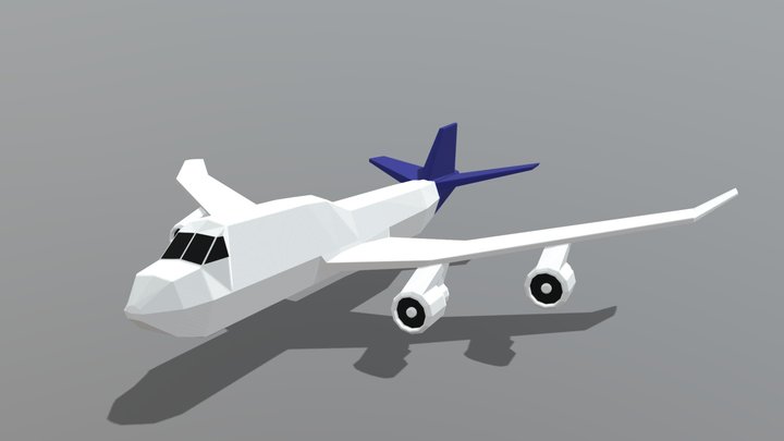 Boeing 747 Low Poly 3D Model