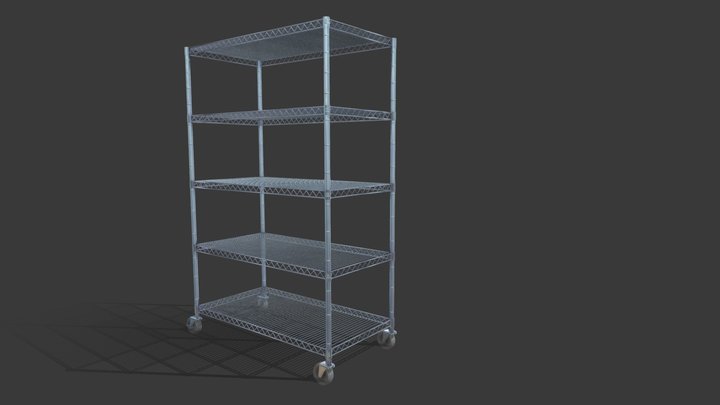 TRINITY 4-Shelf NSF Wire Shelving Unit 3D Model