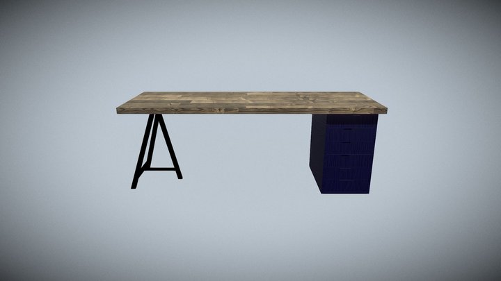 Computer desk workstation 3D Model