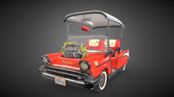 Modified 1957 Chevy Golf Cart 3D Model