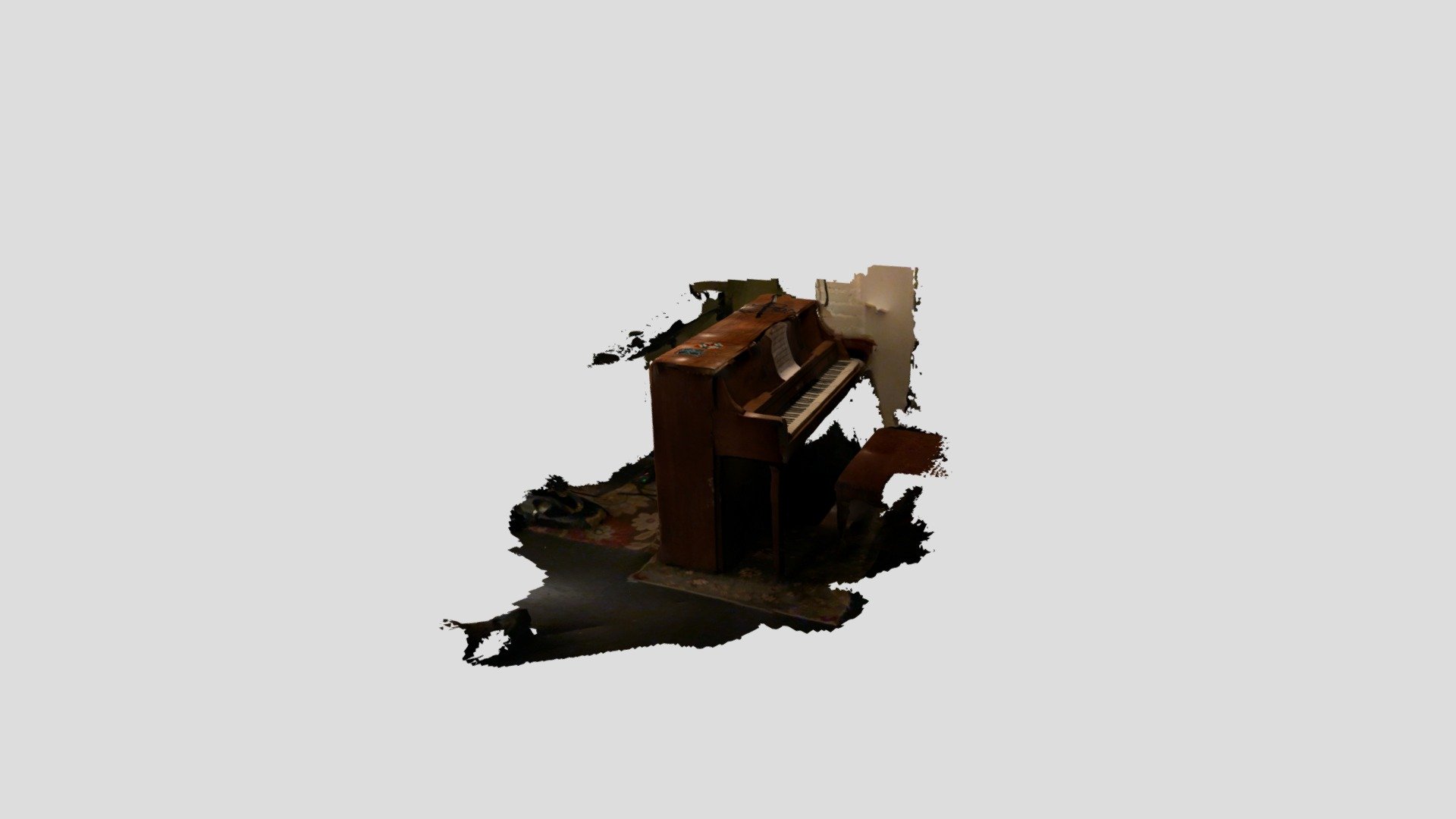 Upright piano in studio