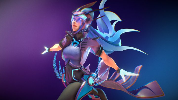 Stylised Female Character - Electric Mage 3D Model