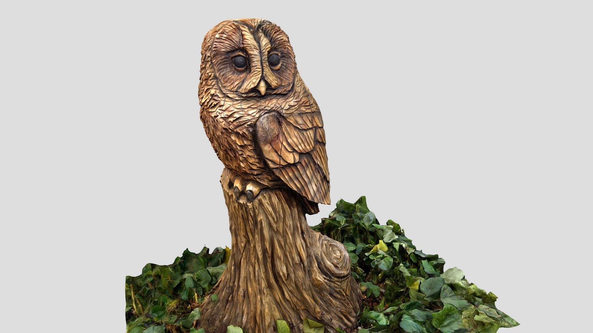 Carved wooden owl