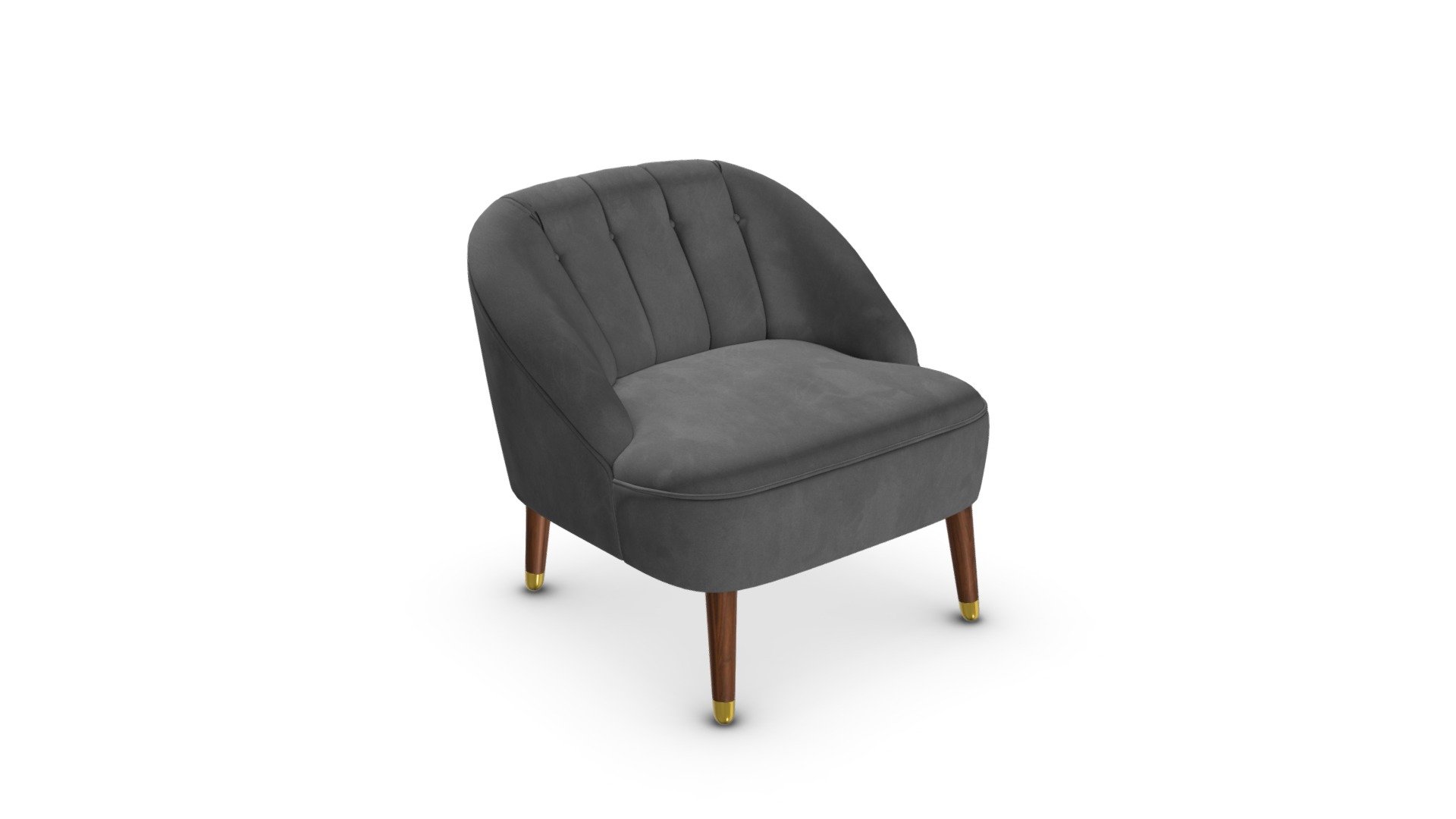 Margot Accent Chair, Pewter Grey Velvet 3D model by (made