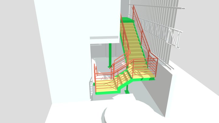 Estrutura Escada emergência 3D Model