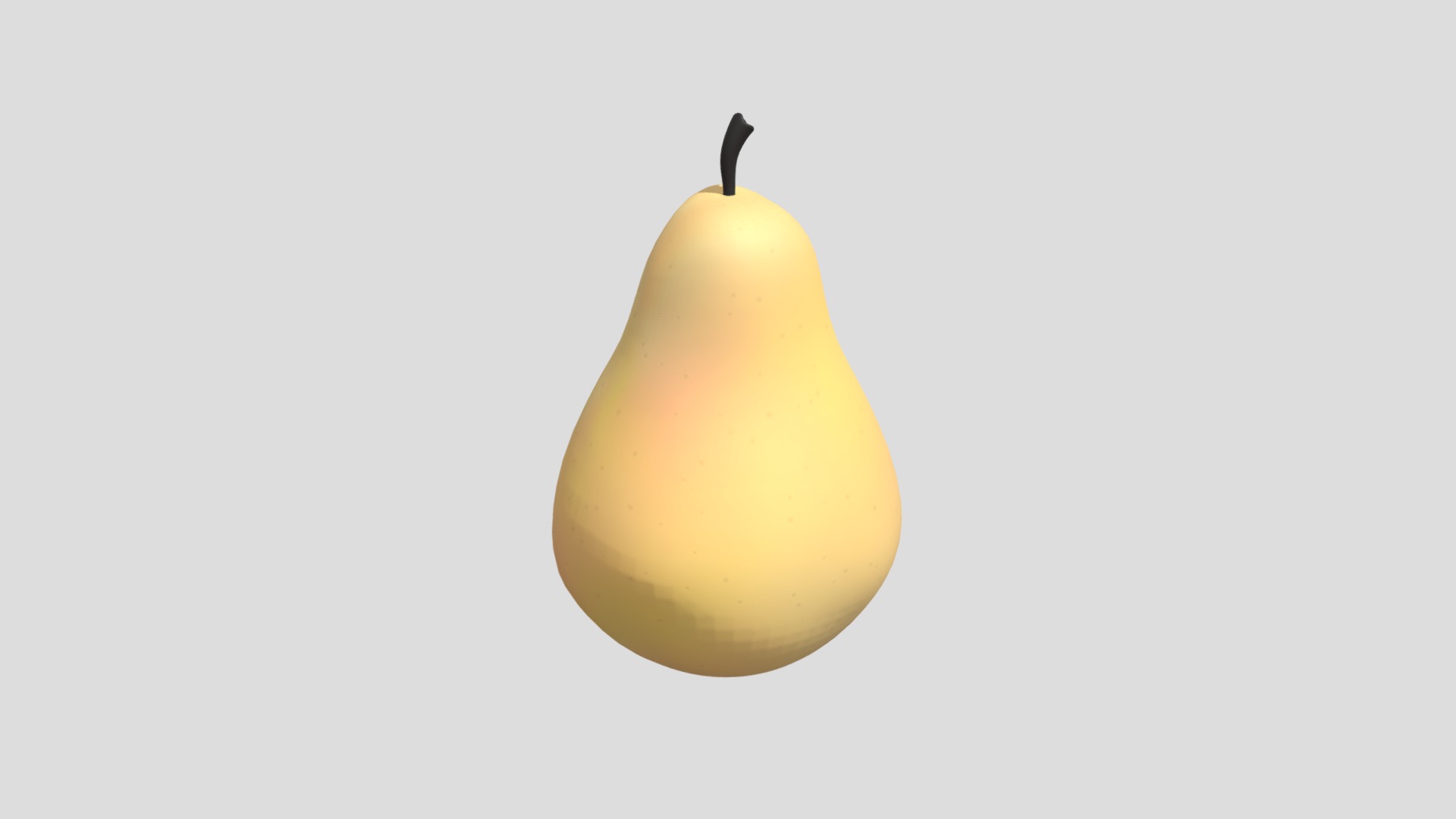 3D model Pear - This is a 3D model of the Pear. The 3D model is about a pear with a black stem.