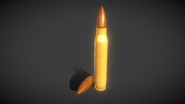 5.56×45mm NATO Bullet 3D Model