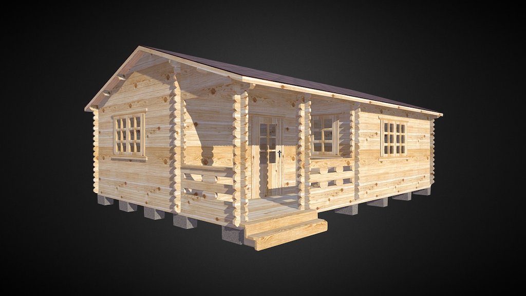 Дачный дом 7x5 м с верандой из бруса