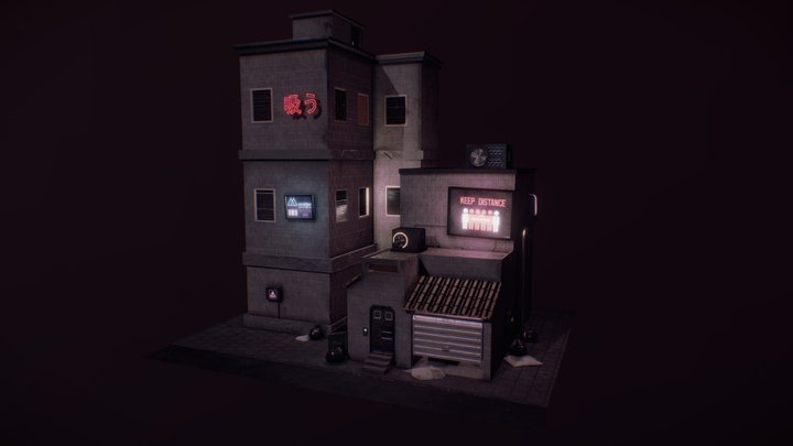 Cyberpunk Building 3D Model