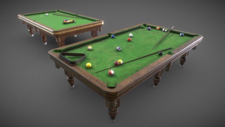 Game Art: Vintage Pool Table 3D Model