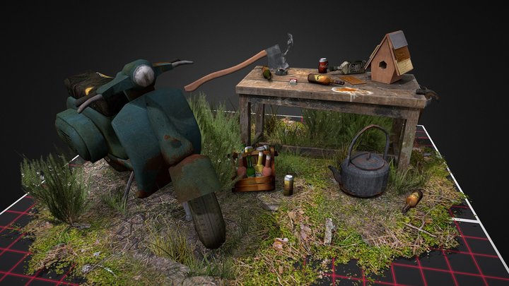 DAE 5 Finished props - Forest Loner 3D Model