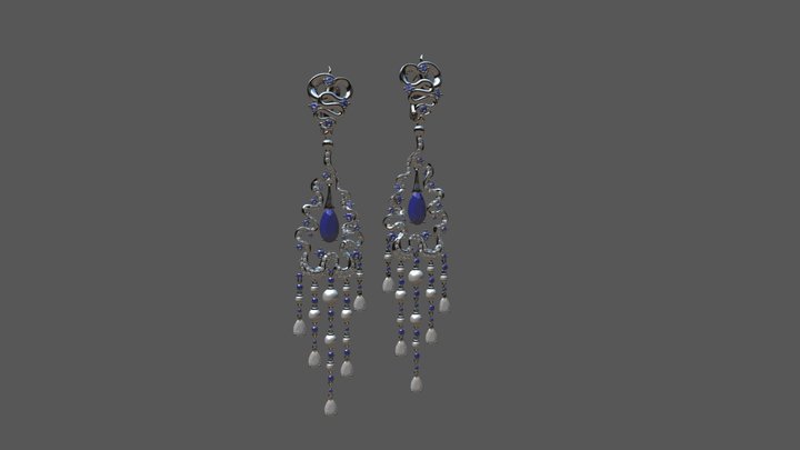 Pearl Earrings 3D Model