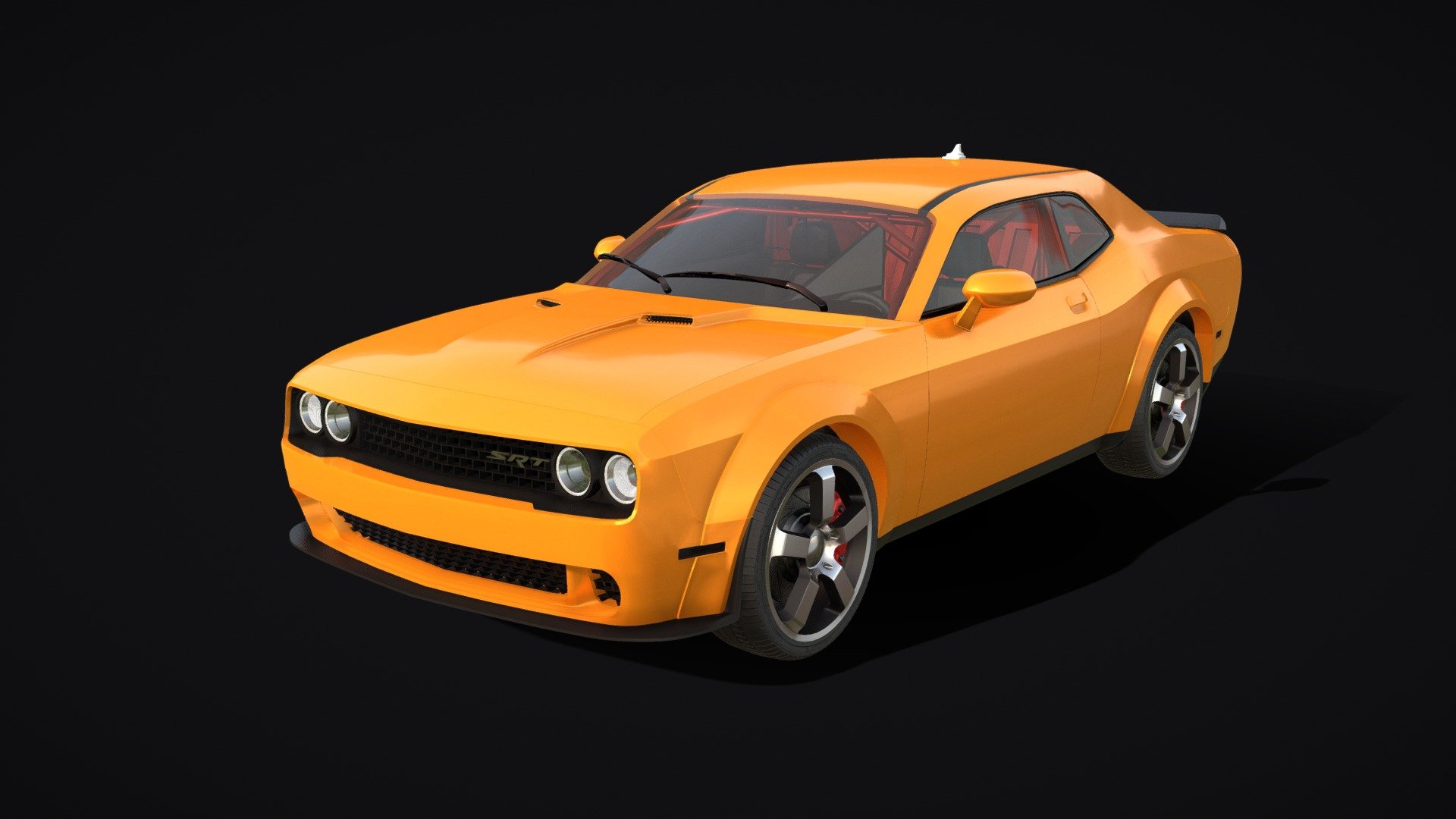 dodge challenger srt Low-poly 3D model - 3D model by Boriss