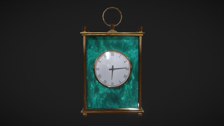 Mantel clock lowpoly 3D Model